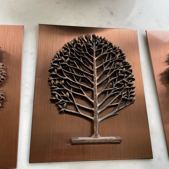 Coppercraft Guild MCM retro vintage copper wall art trees - Picture 4 of 14